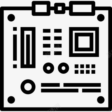 主板计算机硬件3线性图标图标