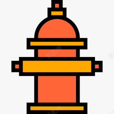消防栓结构68线性颜色图标图标