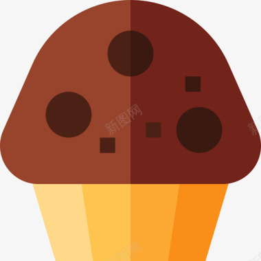 松饼甜点和糖果平的图标图标