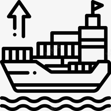 出口商帆船船运图标图标