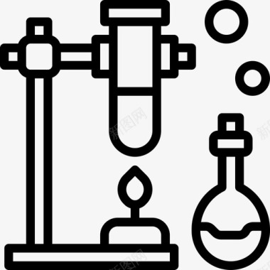 烧瓶47学校直线型图标图标