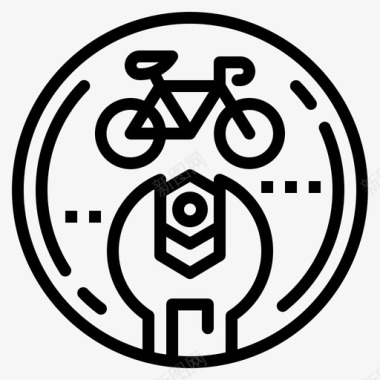 修理自行车服务自行车改装图标图标