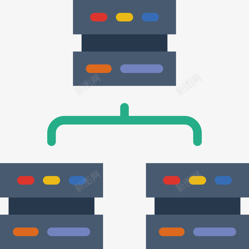 路由器连接2扁平图标svg_新图网 https://ixintu.com 扁平 路由器 连接2