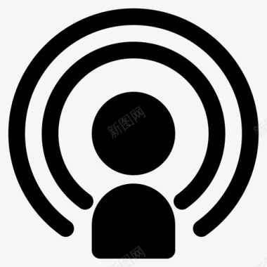 播客收音机信号图标图标