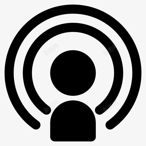 播客收音机信号图标svg_新图网 https://ixintu.com 信号 播客 收音机 无线电符号 电台 电波