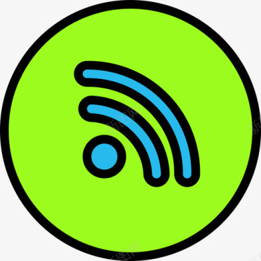 Wifi新闻8线性颜色图标图标