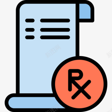 处方保健11线性颜色图标图标