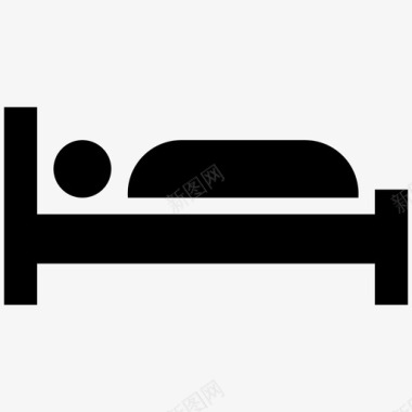 睡眠床休息图标图标