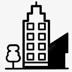 厂房办公楼摩天大楼大楼厂房图标高清图片