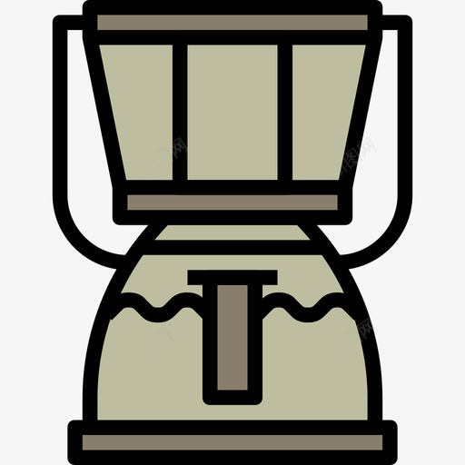 法式印刷机咖啡23线性颜色图标svg_新图网 https://ixintu.com 咖啡23 法式印刷机 线性颜色