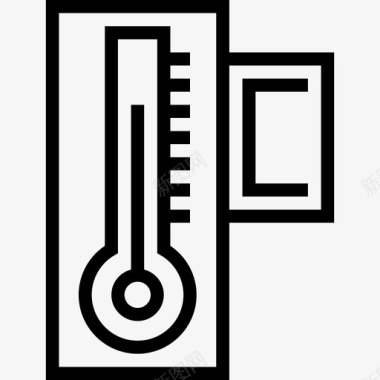 温度计天气100线性图标图标