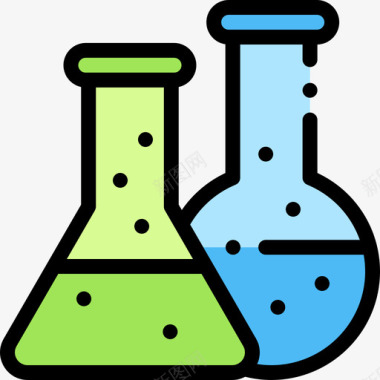 化学回到学校35线性颜色图标图标