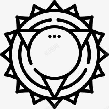 毗湿达瑜伽和正念2线性图标图标