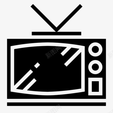 电视天线老式图标图标