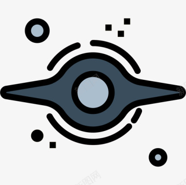 黑洞外星飞碟3线性颜色图标图标