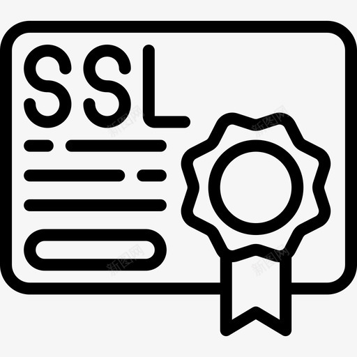 Ssl证书web托管19线性图标svg_新图网 https://ixintu.com Ssl证书 web托管19 线性