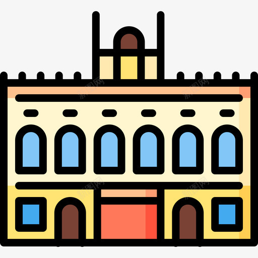 皇家宫殿西班牙提皮卡尔3线性颜色图标svg_新图网 https://ixintu.com 皇家宫殿 线性颜色 西班牙提皮卡尔3