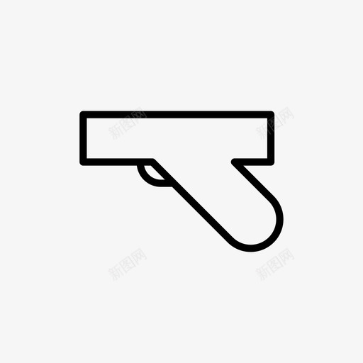 枪简单的线图标svg_新图网 https://ixintu.com 枪 简单的线图标