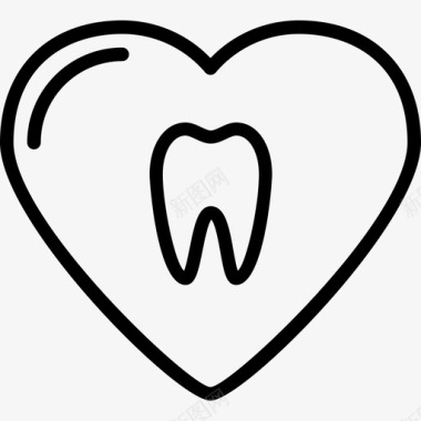 心脏牙齿8线形图标图标