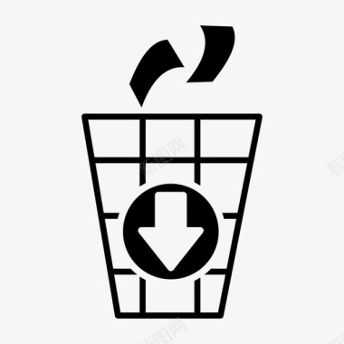 废纸篓垃圾桶图标图标