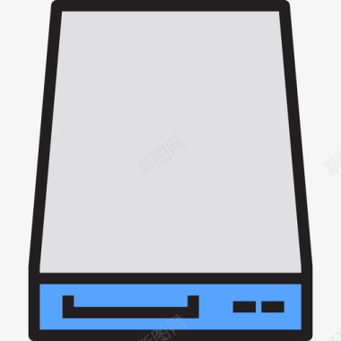 固态硬盘计算机硬件线性彩色图标图标