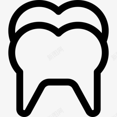 牙齿牙医13线形图标图标