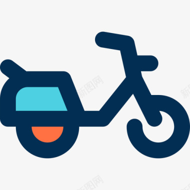 自行车旅行136线性颜色图标图标