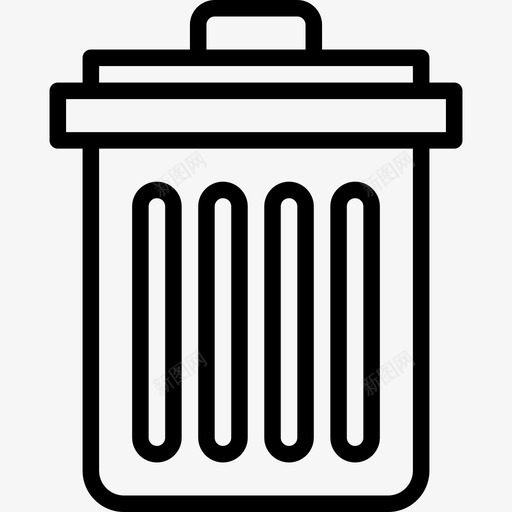 垃圾桶办公文具8直线型图标svg_新图网 https://ixintu.com 办公文具8 垃圾桶 直线型