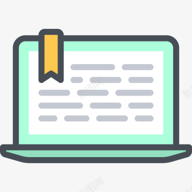 笔记本电脑elearning11双色图标图标