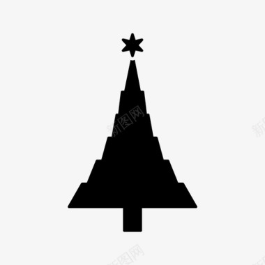 圣诞树雕文图标图标