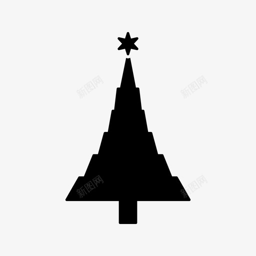 圣诞树雕文图标svg_新图网 https://ixintu.com 圣诞树 雕文