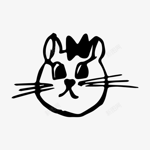 小猫动物猫图标svg_新图网 https://ixintu.com 动物 宠物 小猫 猫 素描