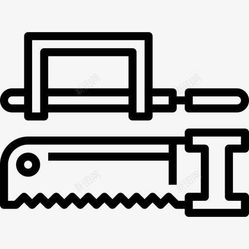 锯园林工具线状图标svg_新图网 https://ixintu.com 园林工具 线状 锯