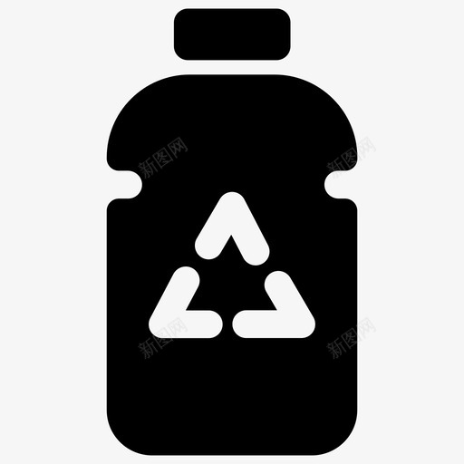 塑料瓶回收绿色能源固体图标svg_新图网 https://ixintu.com 回收 塑料瓶 绿色能源固体