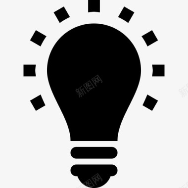 照明灯泡灯丝电源图标图标