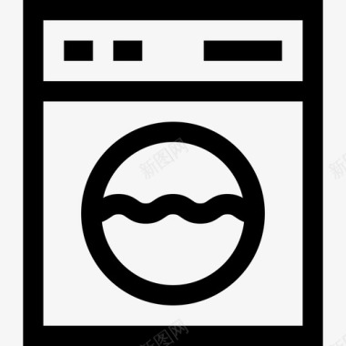 洗衣机水管工工具和元件9线性图标图标