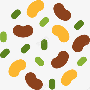 豆类健康6扁平图标图标