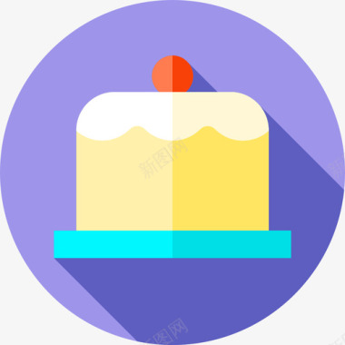 蛋糕甜点和糖果2个平的图标图标