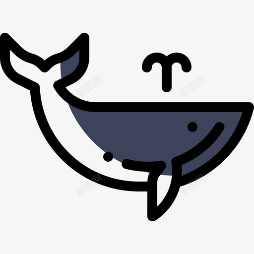 鲸鱼海洋生物24色彩缺失图标svg_新图网 https://ixintu.com 海洋生物24 色彩缺失 鲸鱼