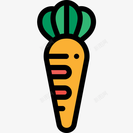 胡萝卜纯素食品原色图标svg_新图网 https://ixintu.com 原色 纯素食品 胡萝卜