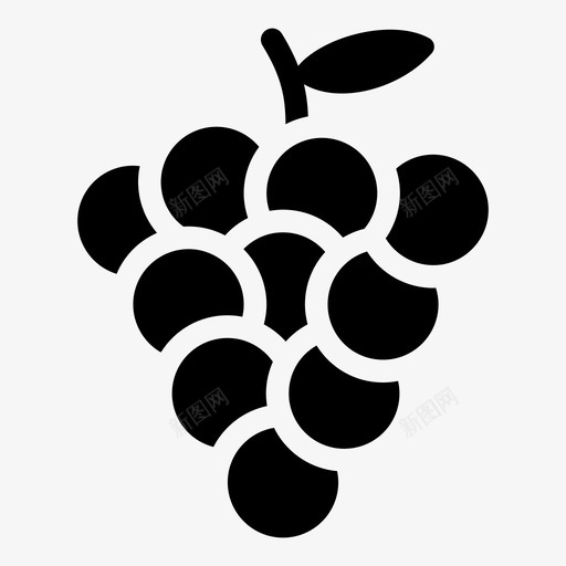 葡萄新鲜水果图标svg_新图网 https://ixintu.com 健康 新鲜 水果 水果字形 热带 葡萄
