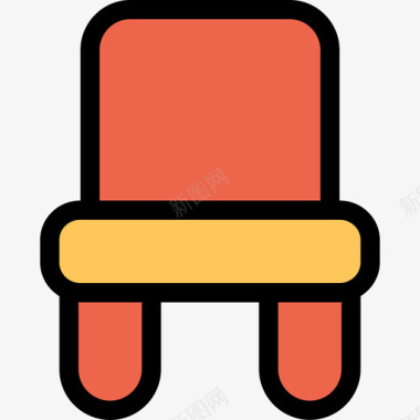 椅子婴儿59直线颜色橙色图标图标
