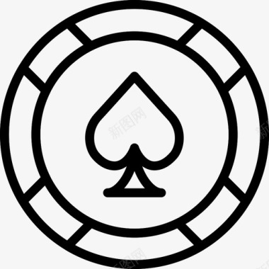 扑克筹码游戏16线性图标图标
