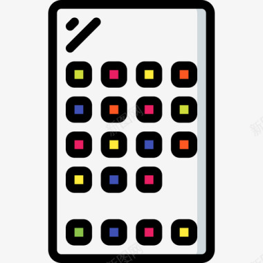 智能手机未来科技线性颜色图标图标