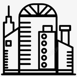 厂房办公楼厂房大型建筑办公楼图标高清图片