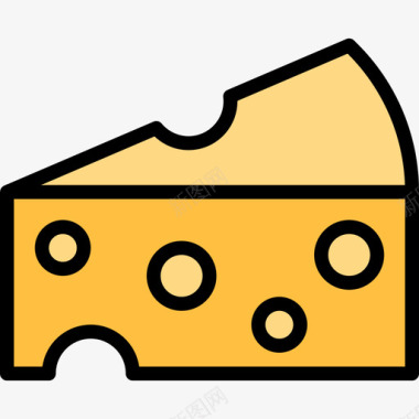 奶酪甜点和甜点2线性颜色图标图标