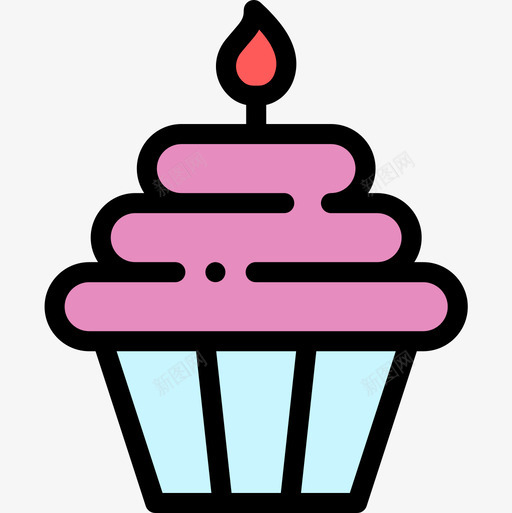 纸杯蛋糕派对和庆祝14线性颜色图标svg_新图网 https://ixintu.com 派对和庆祝14 纸杯蛋糕 线性颜色