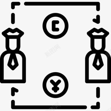 交换商业和金融76线性图标图标