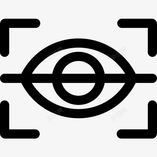 眼睛扫描保护和安全3线性图标svg_新图网 https://ixintu.com 保护和安全3 眼睛扫描 线性