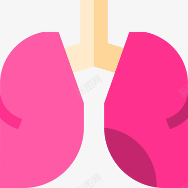 肺健康68平坦图标图标